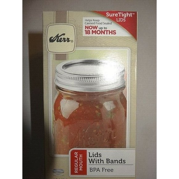 Kerr Regular Mouth Sure Tight Canning Jar Lids and Bands 12-Piece BPA Free NIB - Picture 4 of 4